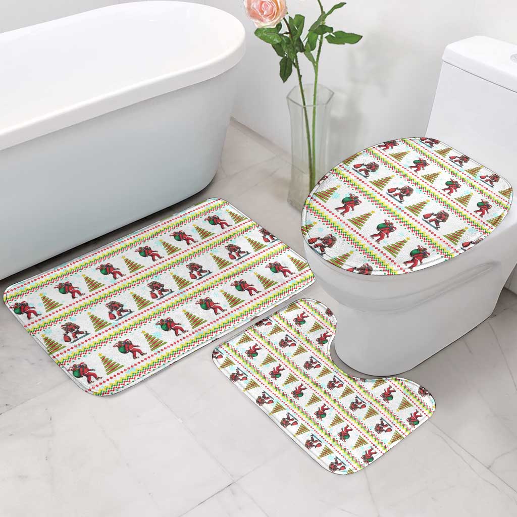 Amazing Bigfoot Christmas Bathroom Set Xmas Holiday Patterns - Wonder Print Shop