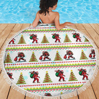 Amazing Bigfoot Christmas Beach Blanket Xmas Holiday Patterns - Wonder Print Shop