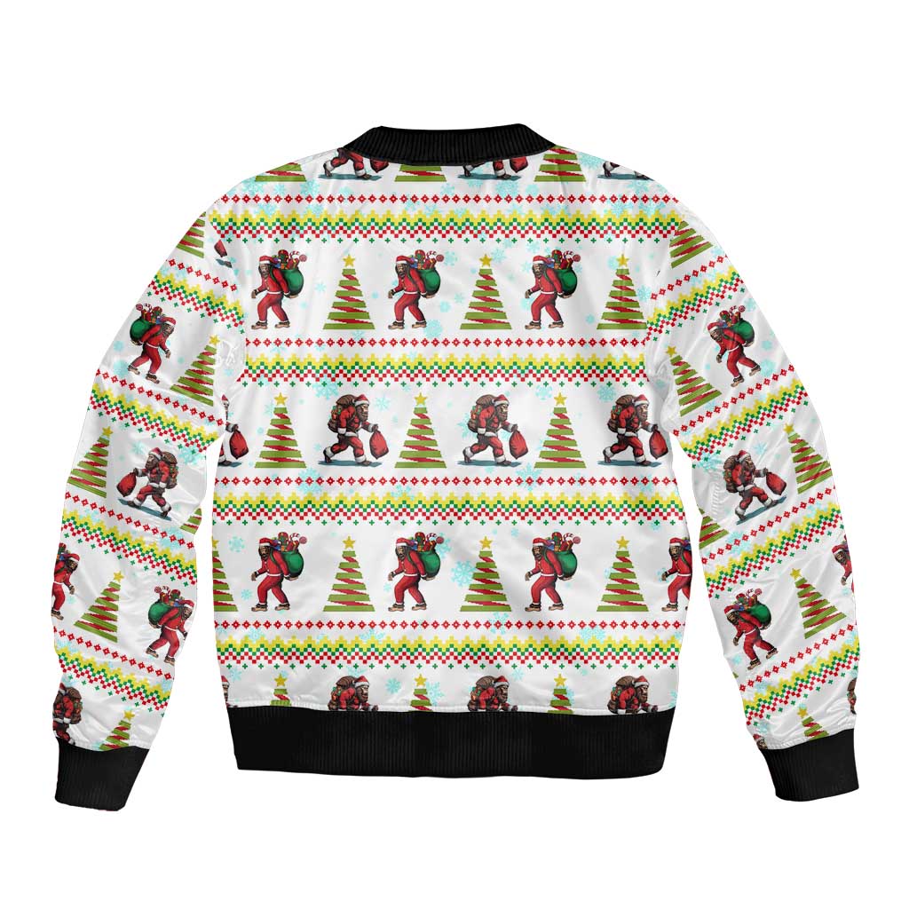Amazing Bigfoot Christmas Bomber Jacket Xmas Holiday Patterns - Wonder Print Shop