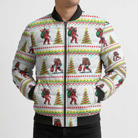 Amazing Bigfoot Christmas Bomber Puffer Jacket Xmas Holiday Patterns - Wonder Print Shop