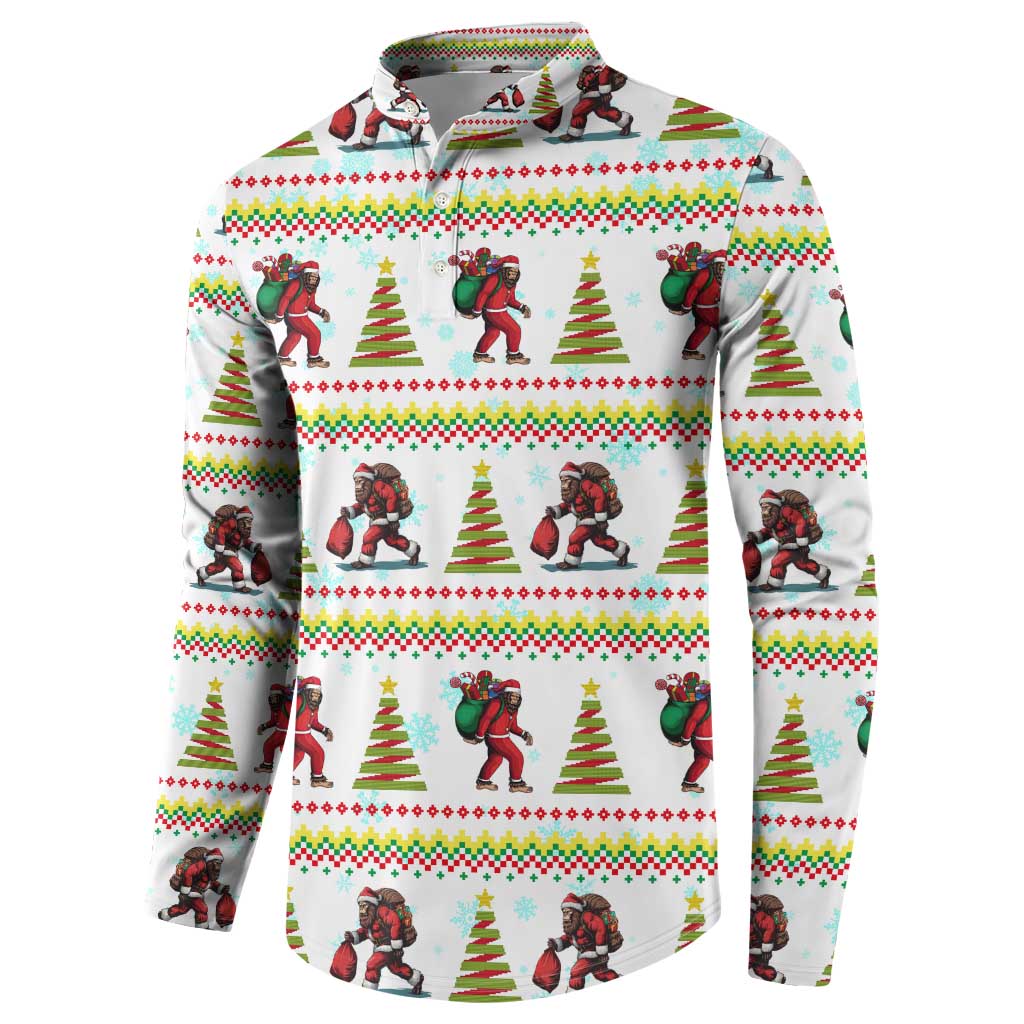 Amazing Bigfoot Christmas Button Sweatshirt Xmas Holiday Patterns - Wonder Print Shop
