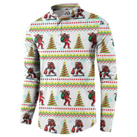 Amazing Bigfoot Christmas Button Sweatshirt Xmas Holiday Patterns - Wonder Print Shop