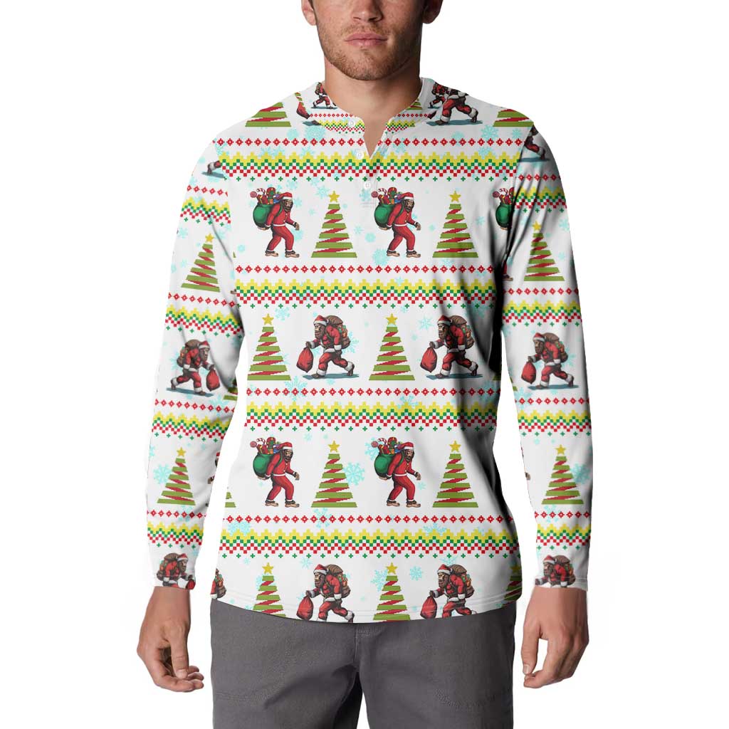 Amazing Bigfoot Christmas Button Sweatshirt Xmas Holiday Patterns - Wonder Print Shop