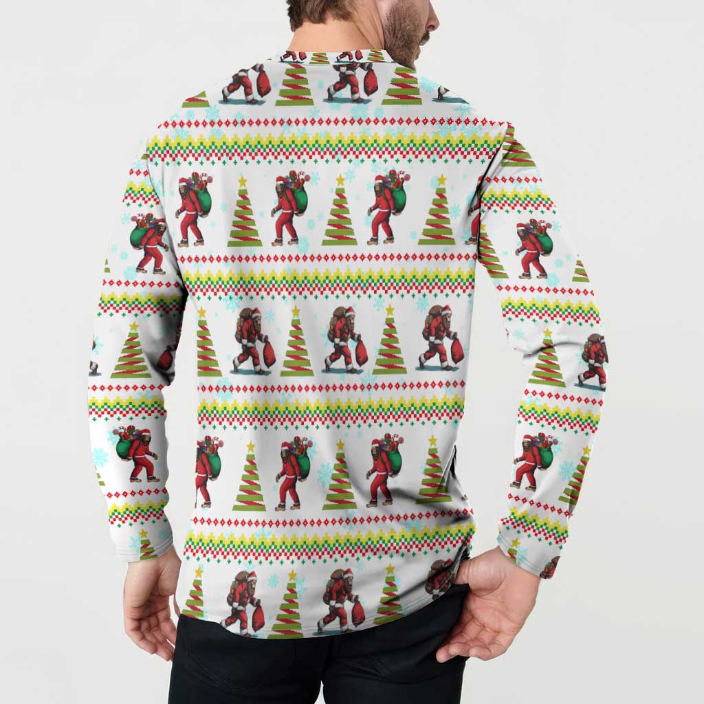 Amazing Bigfoot Christmas Button Sweatshirt Xmas Holiday Patterns - Wonder Print Shop