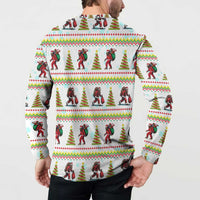 Amazing Bigfoot Christmas Button Sweatshirt Xmas Holiday Patterns - Wonder Print Shop