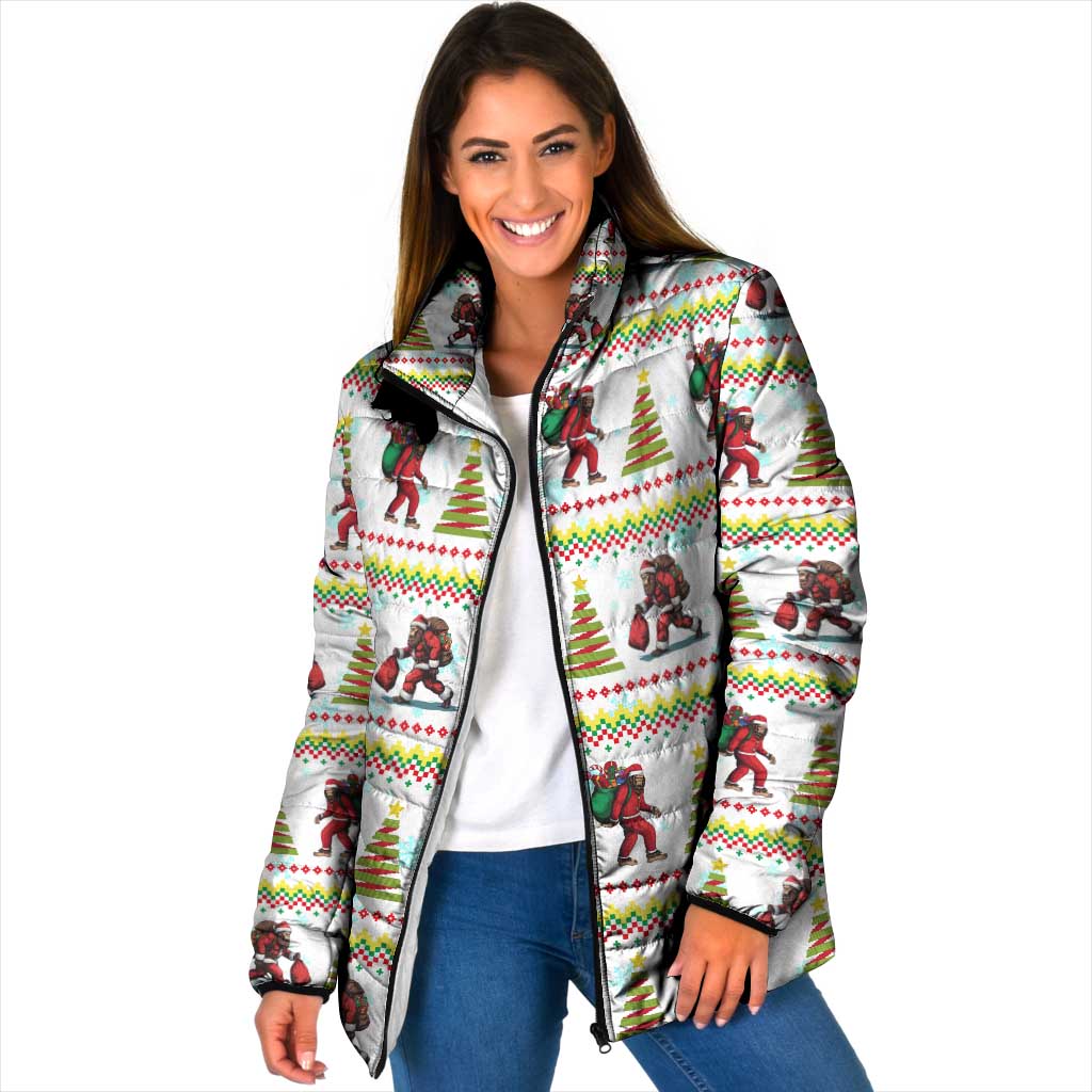 Amazing Bigfoot Christmas Padded Jacket Xmas Holiday Patterns - Wonder Print Shop