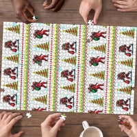 Amazing Bigfoot Christmas Puzzle Xmas Holiday Patterns - Wonder Print Shop