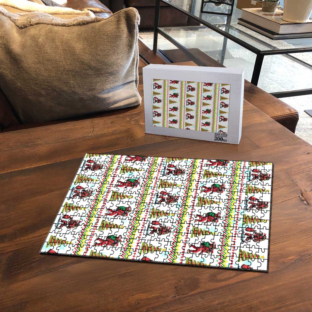 Amazing Bigfoot Christmas Puzzle Xmas Holiday Patterns - Wonder Print Shop