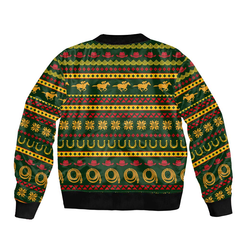 Amazing Cowboy Santa Claus Christmas Bomber Jacket Xmas Holiday Patterns - Wonder Print Shop