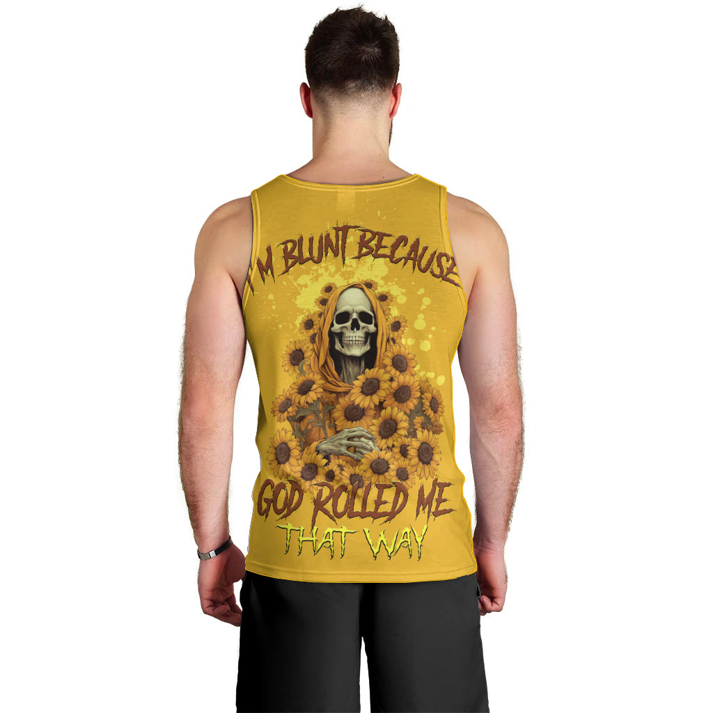 I'm Blunt Because God Rolled Me Sunflower Reaper Men Tank Top - Wonder Print Shop