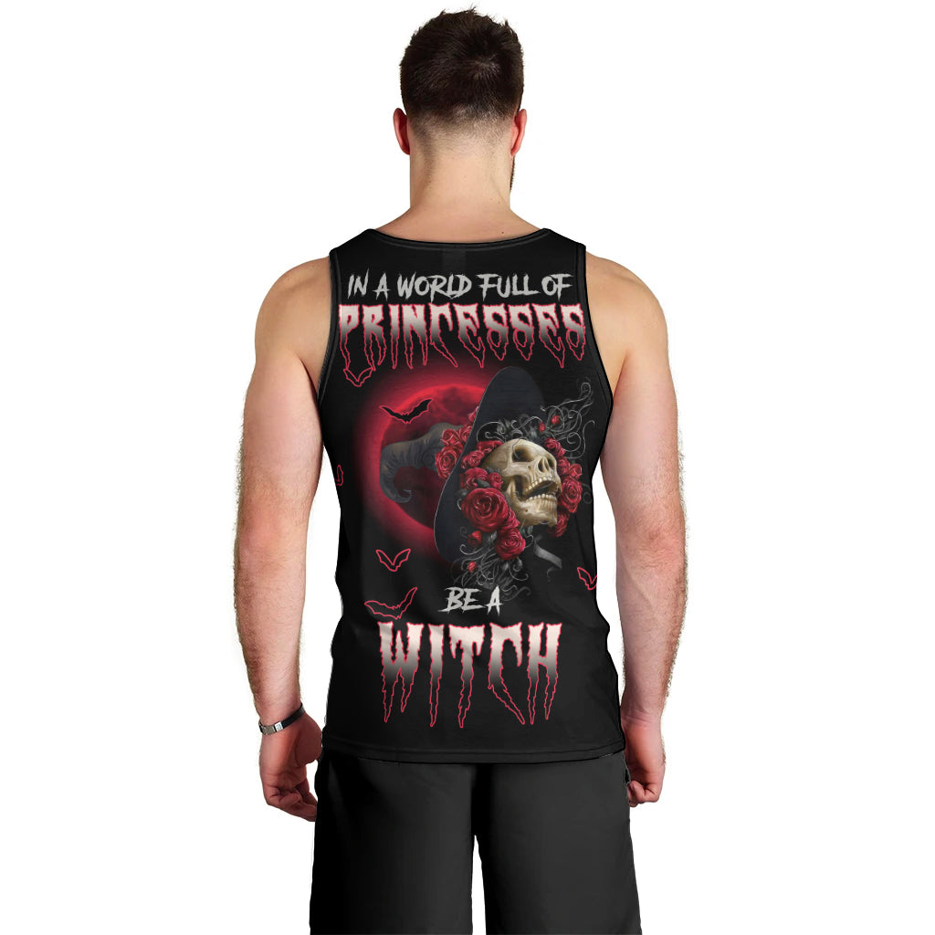 In A World Full Of Princesses Be A Witch Rose Skull Men Tank Top - Wonder Print Shop