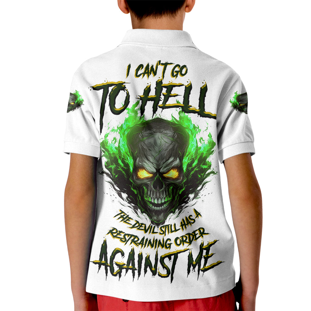 I Can't Go To Hell Fire Eyes Skull Kid Polo Shirt - Wonder Print Shop