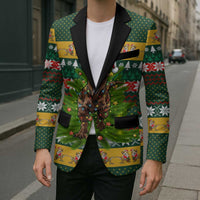 Christmas T Rex In Noel Tree Blazer Xmas Holiday Patterns - Wonder Print Shop
