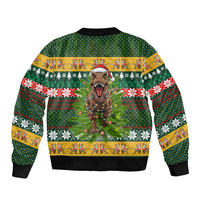 Christmas T Rex In Noel Tree Bomber Jacket Xmas Holiday Patterns - Wonder Print Shop