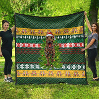 Christmas T Rex In Noel Tree Quilt Xmas Holiday Patterns - Wonder Print Shop