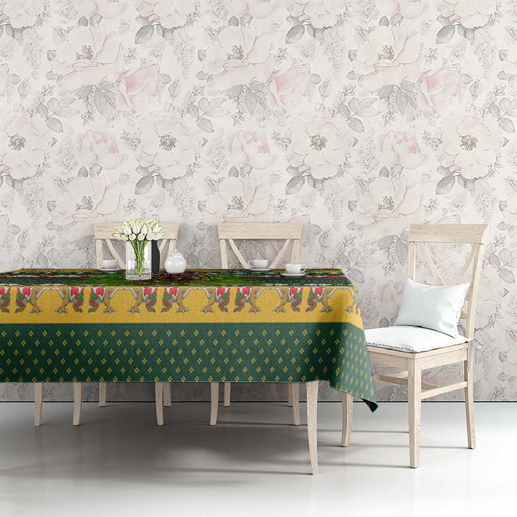 Christmas T Rex In Noel Tree Tablecloth Xmas Holiday Patterns - Wonder Print Shop