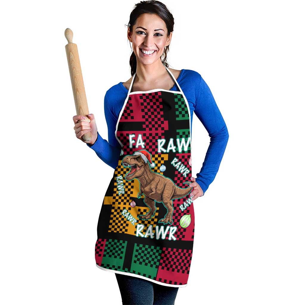 Christmas T Rex Rawr Rawr Rawr Apron Xmas Holiday Patterns - Wonder Print Shop
