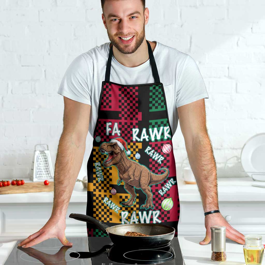 Christmas T Rex Rawr Rawr Rawr Apron Xmas Holiday Patterns - Wonder Print Shop