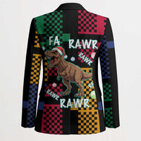 Christmas T Rex Rawr Rawr Rawr Blazer Xmas Holiday Patterns - Wonder Print Shop