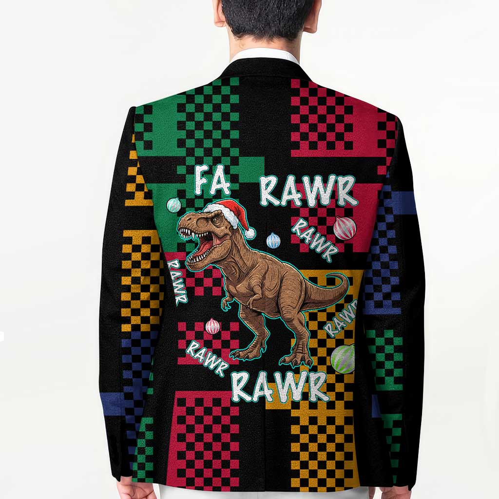 Christmas T Rex Rawr Rawr Rawr Blazer Xmas Holiday Patterns - Wonder Print Shop