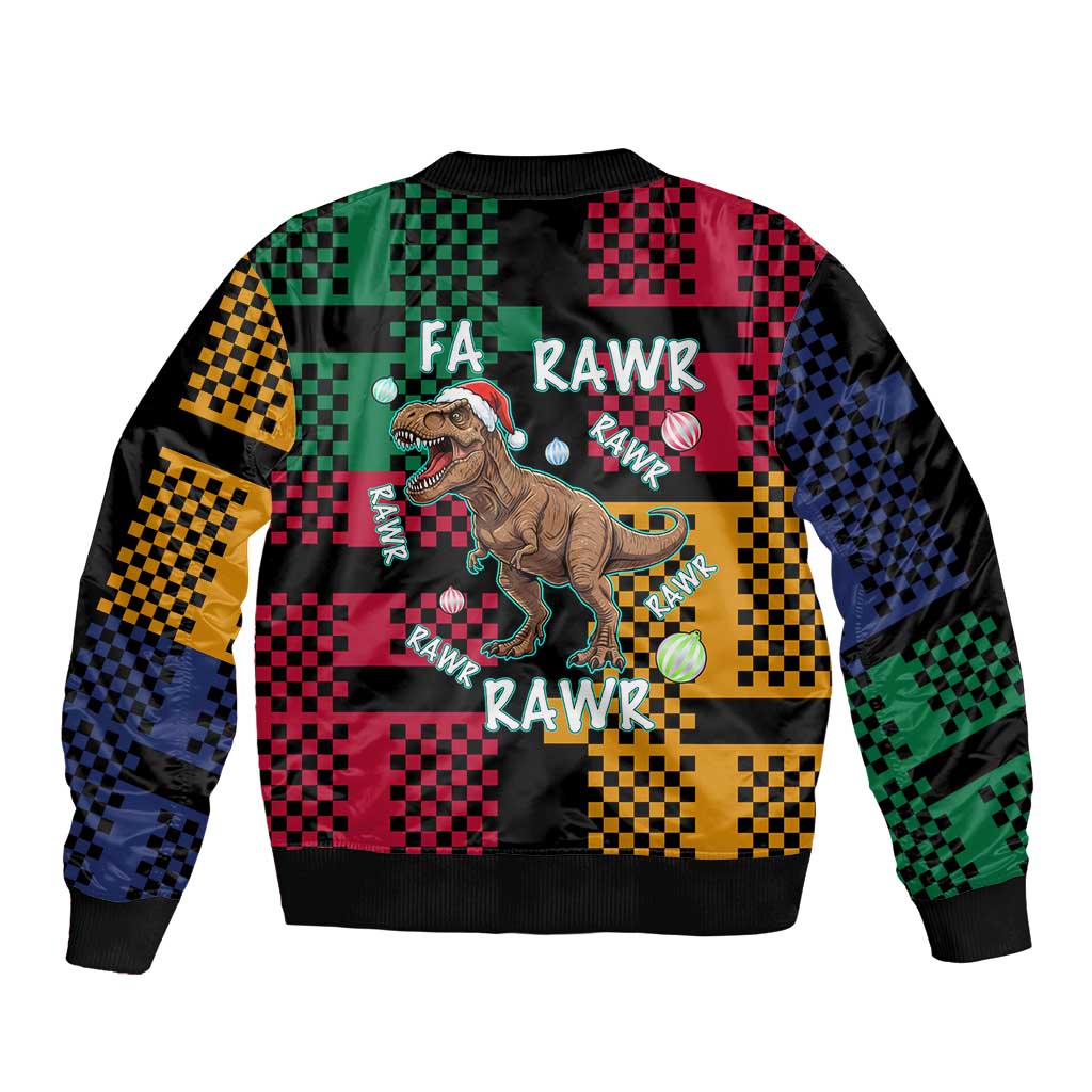 Christmas T Rex Rawr Rawr Rawr Bomber Jacket Xmas Holiday Patterns - Wonder Print Shop