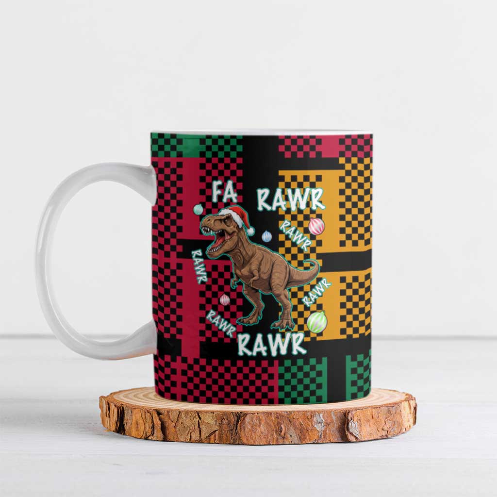 Christmas T Rex Rawr Rawr Rawr Ceramic Mug Xmas Holiday Patterns - Wonder Print Shop