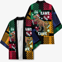 Christmas T Rex Rawr Rawr Rawr Kimono Xmas Holiday Patterns - Wonder Print Shop