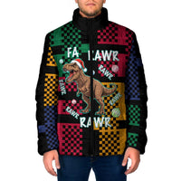 Christmas T Rex Rawr Rawr Rawr Padded Jacket Xmas Holiday Patterns - Wonder Print Shop
