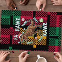 Christmas T Rex Rawr Rawr Rawr Puzzle Xmas Holiday Patterns - Wonder Print Shop