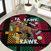 Christmas T Rex Rawr Rawr Rawr Round Carpet Xmas Holiday Patterns - Wonder Print Shop