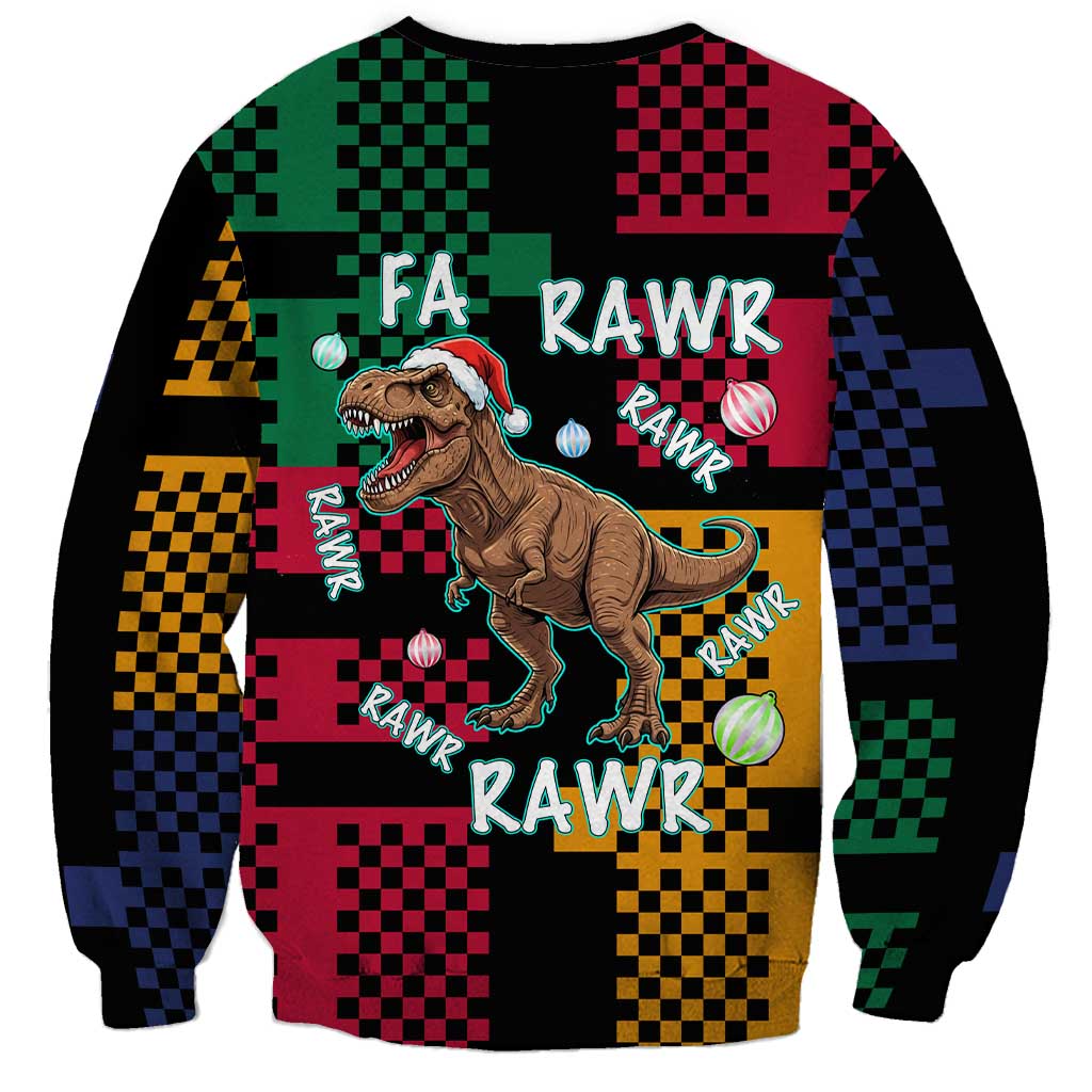 Christmas T Rex Rawr Rawr Rawr Sweatshirt Xmas Holiday Patterns - Wonder Print Shop
