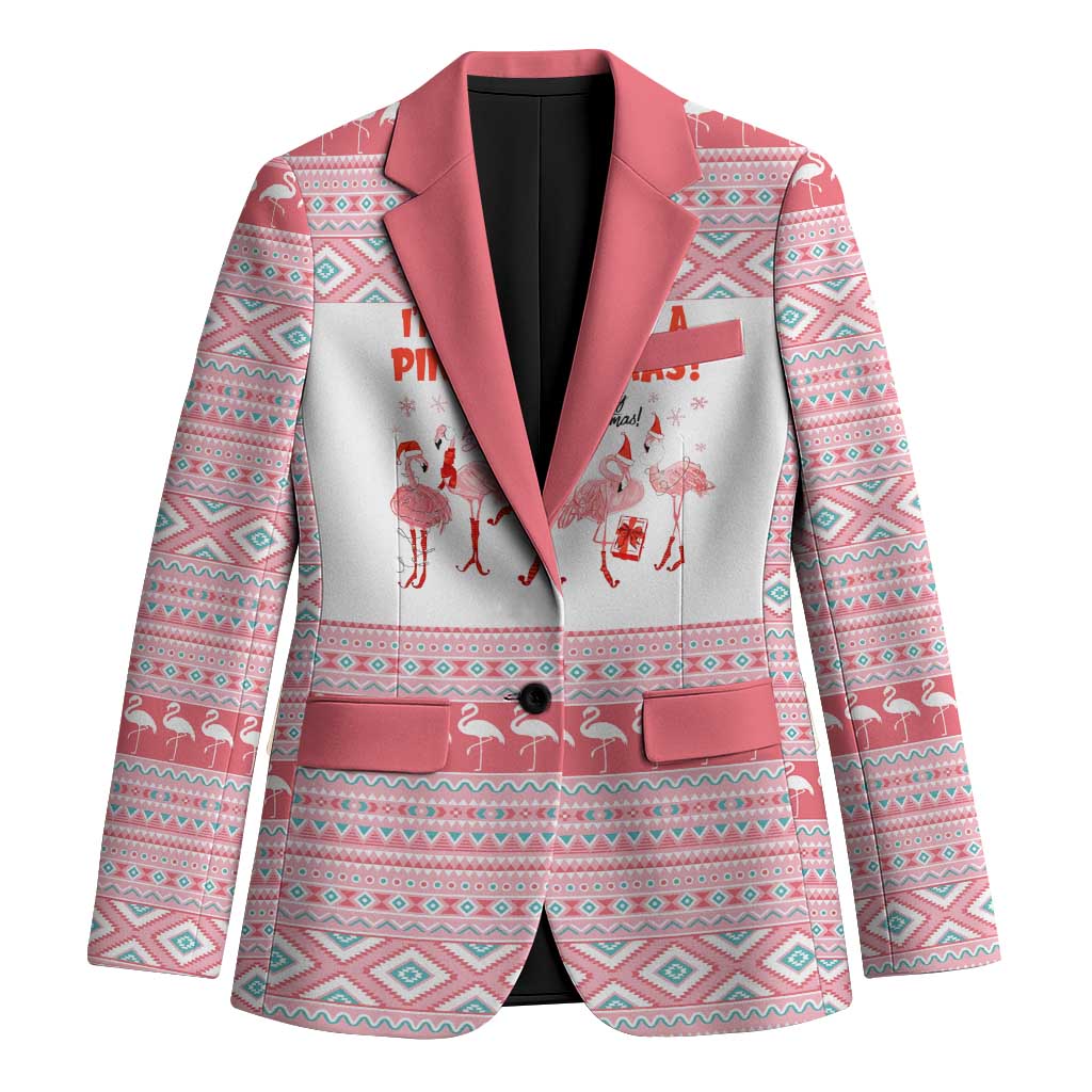 I'm Dreaming Of A Pink Christmas Flamingo Christmas Christmas Blazer Xmas Holiday Patterns - Wonder Print Shop
