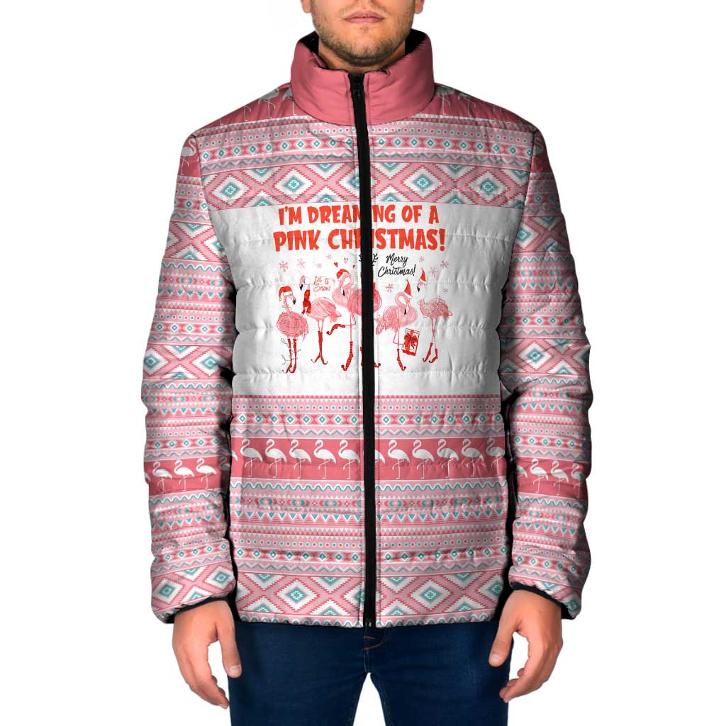 I'm Dreaming Of A Pink Christmas Flamingo Christmas Christmas Padded Jacket Xmas Holiday Patterns - Wonder Print Shop
