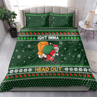 Ight Imma Head Out Santa Funny Christmas Christmas Bedding Set Xmas Holiday Patterns - Wonder Print Shop