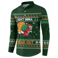 Ight Imma Head Out Santa Funny Christmas Christmas Button Sweatshirt Xmas Holiday Patterns - Wonder Print Shop