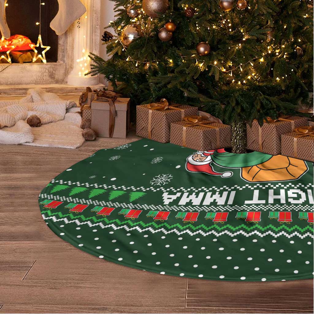 Ight Imma Head Out Santa Funny Christmas Tree Skirt Xmas Holiday Patterns - Wonder Print Shop