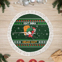 Ight Imma Head Out Santa Funny Christmas Tree Skirt Xmas Holiday Patterns - Wonder Print Shop