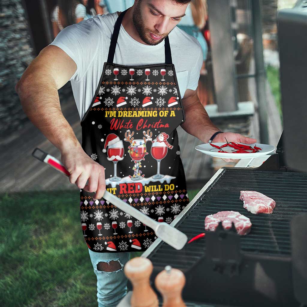 Wine Red Christmas Christmas Christmas Apron Xmas Holiday Patterns - Wonder Print Shop