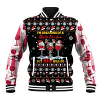 Wine Red Christmas Christmas Christmas Baseball Jacket Xmas Holiday Patterns - Wonder Print Shop