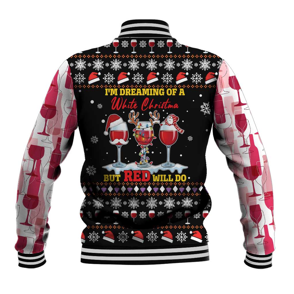 Wine Red Christmas Christmas Christmas Baseball Jacket Xmas Holiday Patterns - Wonder Print Shop