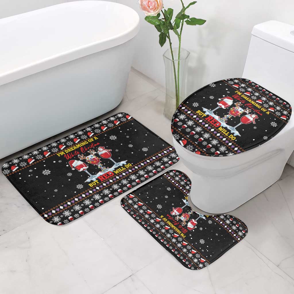 Wine Red Christmas Christmas Christmas Bathroom Set Xmas Holiday Patterns - Wonder Print Shop