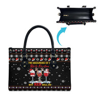 Wine Red Christmas Christmas Christmas Leather Bag Xmas Holiday Patterns - Wonder Print Shop