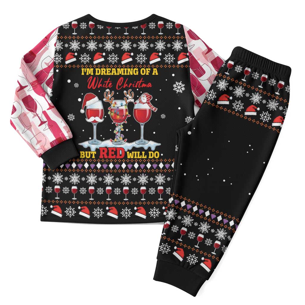 Wine Red Christmas Christmas Pajama Set Xmas Holiday Patterns - Wonder Print Shop