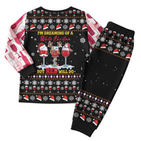 Wine Red Christmas Christmas Pajama Set Xmas Holiday Patterns - Wonder Print Shop