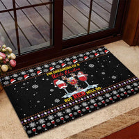 Wine Red Christmas Christmas Christmas Rubber Doormat Xmas Holiday Patterns - Wonder Print Shop