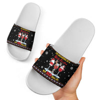 Wine Red Christmas Christmas Christmas Slide Sandals Xmas Holiday Patterns - Wonder Print Shop