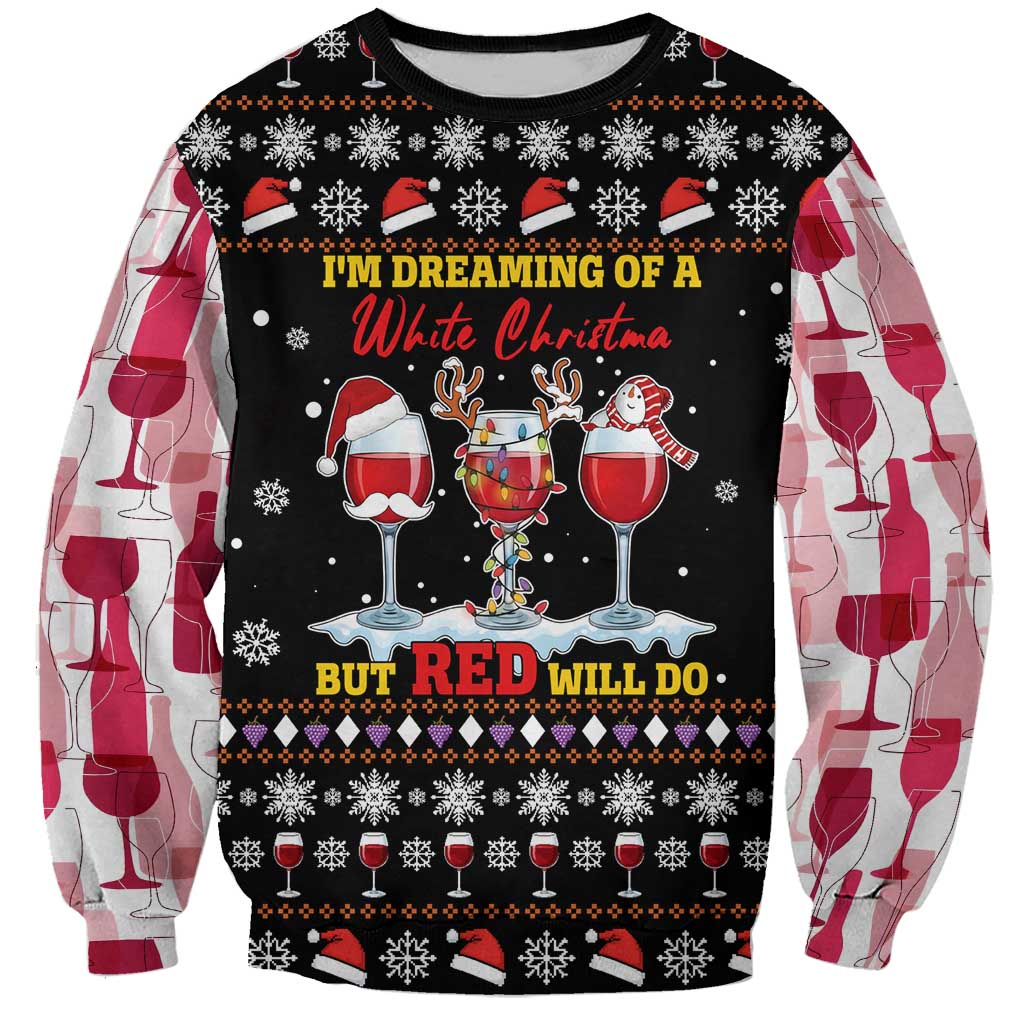 Wine Red Christmas Christmas Christmas Sweatshirt Xmas Holiday Patterns - Wonder Print Shop