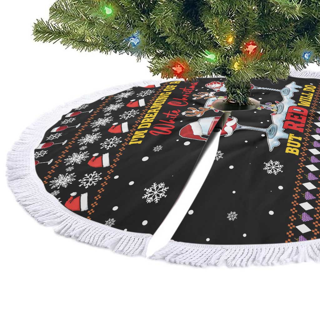 Wine Red Christmas Christmas Tree Skirt Xmas Holiday Patterns - Wonder Print Shop