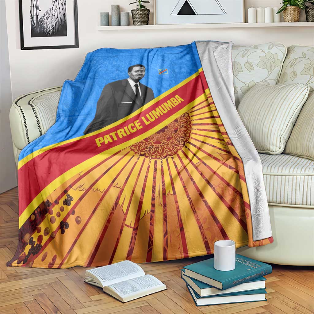 Patrice Lumumba Blanket with Congolese Flag Colors and African History Quote - Wonder Print Shop