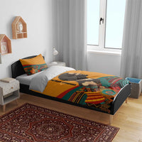 Patrice Lumumba Bedding Set with Profile Portrait and Bold Africa Will Rise Statement - Wonder Print Shop